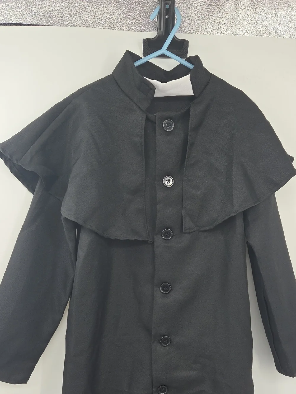 Children's Black Priest Costume with Gold Cross